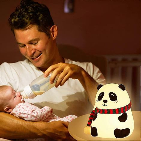 Veilleuse pour enfants, lampe de nuit LED panda pour filles et femmes, lampe de chevet animal rechargeable USB pour chambre de bébé, décoration de chambre, cadeau d'anniversaire (panda souriant) (1/3)