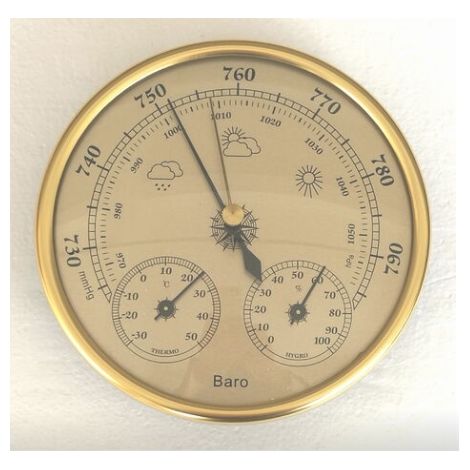 Station météo baromètre avec baromètre et thermomètre hygromètre 3 en 1 station météo analogique murale intérieure et extérieure 134.1cm or 1 pièce