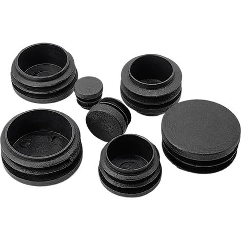 8 embouts ronds en plastique noir pour tubes, inserts de tubes, boucho (1/5)