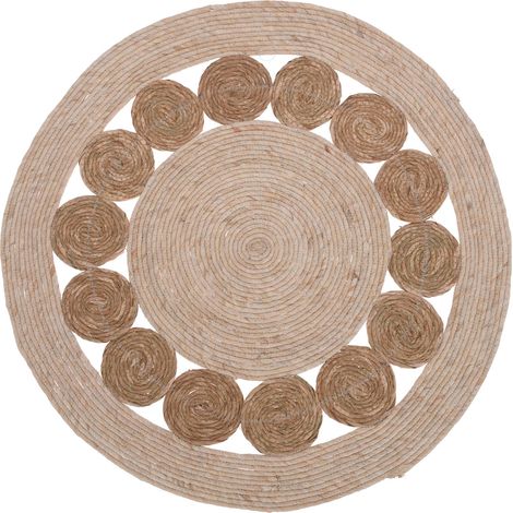 Tapis pour le salon rond de style bohème, Ø 80 cm