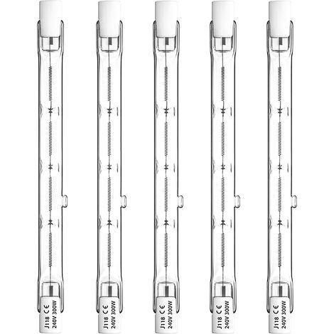 Ampoule halogène R7s 118 mm 300 W, culot crayon, dimmable, projecteur halogène linéaire J118 pour éclairage paysager (1/4)
