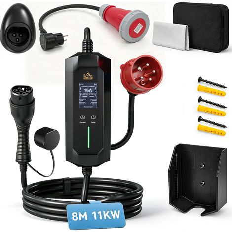 Mobile Wallbox 11 kW, 8 m, Typ 2 auf CEE, 6-16A, IP65 (1/5)