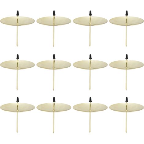 12 pièces Support Bougie Métal Doré 7x6,5cm - Porte-Bougie Décoratif Stable pour Fêtes et Événements
