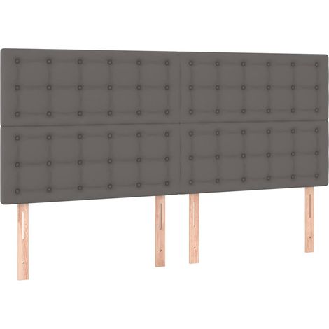 Maison Exclusive - Cabecero de cama gris 180x5x118/128 cm piel si (1/5)