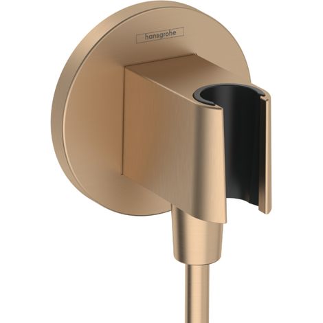 Hansgrohe – Raccord mural FixFit S avec support de douche – Boîtier plastique – Conduit d'eau intégré – Anti-retour – Type G 1/2