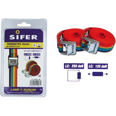 Cricchetto Sifer Ponsa 25 mm 3 m (2 unità) SITR25-3-B2