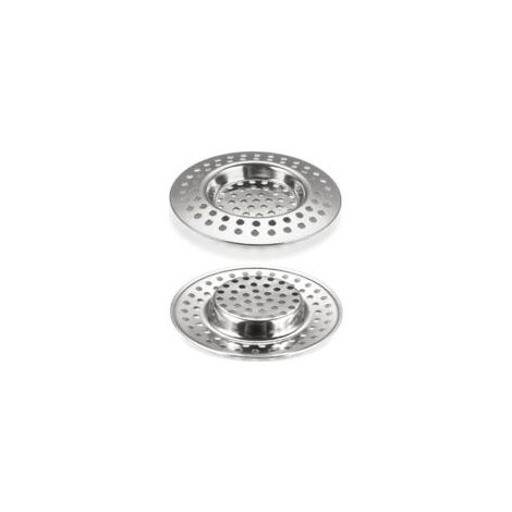 Colador de fregadero de cocina de 2 piezas, colador de fregadero de acero inoxidable, filtro para cabello de ducha, colador de desagüe de fregadero, rejilla de fregadero de cocina, accesorio de desagü (1/4)