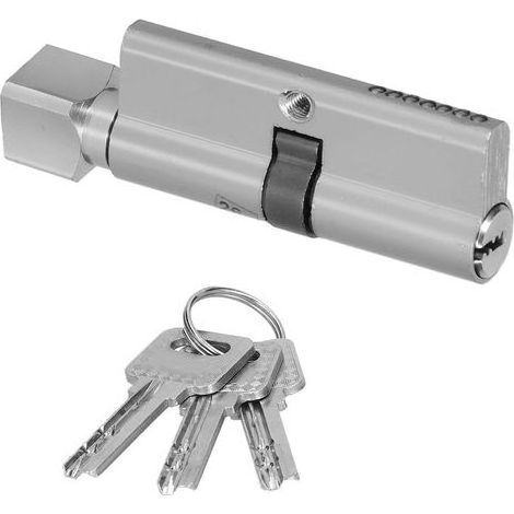 Cylindre de serrure intérieur en alliage aluminium-fer pour porte épaisseur 35-50mm, clé incluse, mécanisme de verrouillage robuste (1/5)