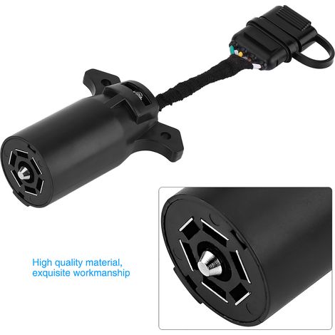 7-poliger auf 4-poliger Anhängerstecker-Adapter, 6-24V Rundstecker, Konverteranschluss für Wohnwagenkupplung (1/5)