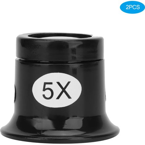 Loupe de bijoutier 5X avec manche, lot de 2 loupes à main pour réparation de montres et horlogerie (1/5)