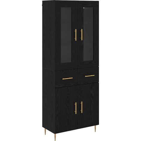 Maison Exclusive - Credenza con cassetto 2 pcs Rovere Nero Legno multistrato