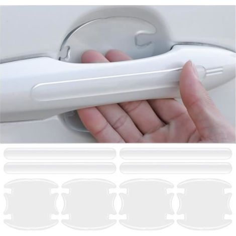 Film Protecteur Autocollant - 8 Pcs - Universel - Transparent - Protection Poignée de Porte (1/4)