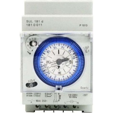 Horloge, sonnerie et minuterie pour tableau électrique Minuterie mécanique analogique 110V-220V, 24 heures, programmable quotidiennement, 15 minutes, réglage de l\'heure, relais de commutation SUL181D (1/4)