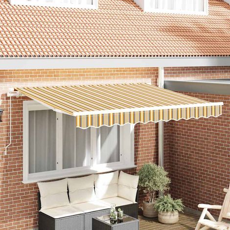Toldo Retráctil Amarillo y Gris 250 x 200 cm tela