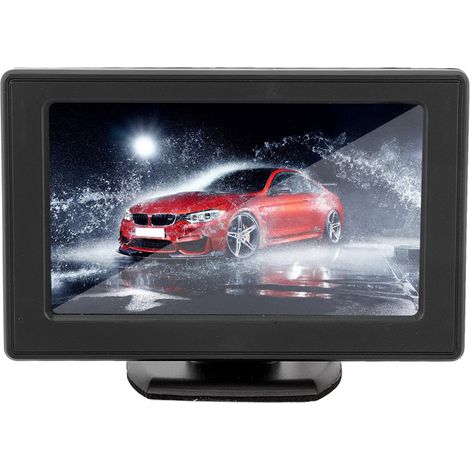Écran TFT LCD 4,3 pouces 3W Rétroviseur Voiture Moniteur HD Double Entrée AV pour Caméra de Recul et DVD (1/5)