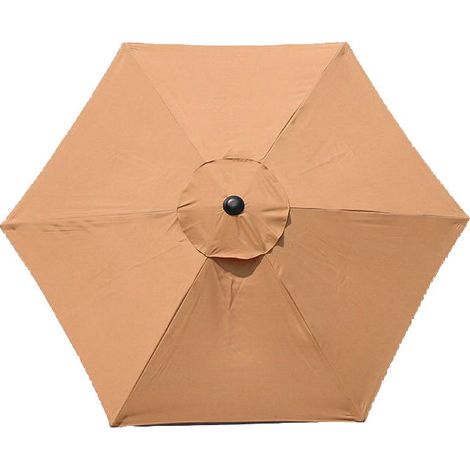 Ersatzbezug für Sonnenschirm - 6 Streben - Durchmesser 2m - Wasserdicht - UV-Schutz - Ersatzstoff - Khaki (Farbe)