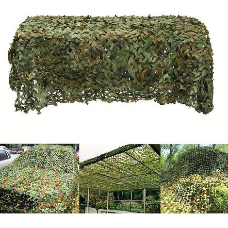 Camouflage net, concealment net for hunting – ideal for sun protection, hunting and camping – 3 x 3 m (1/5)