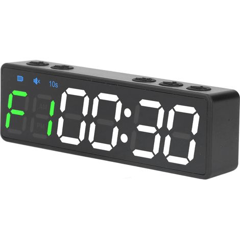 Tragbarer Sporttimer, Trainingsstoppuhr, Fitnessuhr, großes Digitaldisplay, integrierter starker Magnet, Grün und Weiß (1/5)