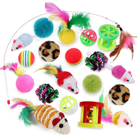 Ensemble de 20 jouets pour chat, jouet interactif, balles pour chat, souris (1/5)