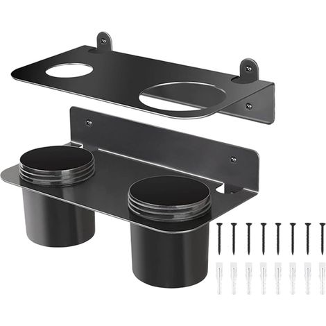 Générique Double Oil Funnel Holder Storage Rack - Wall-Mounted Oil Drain Funnel Kit Organizer for Garage Holds 2 Funnels with Drip (1/5)