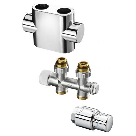 FORMAT Therm jeu de raccordement radiateur de salle de bain 3ème passe. Chromé