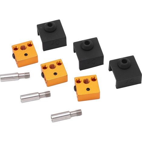 Kit de pièces pour imprimante 3D : chaussette en silicone, bloc chauffant en aluminium, col en acier inoxydable pour MK7 et MK8 (1/5)
