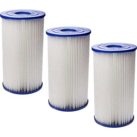 Cartouche filtre piscine - PZCC - Intex 59905e Type B - Filtration 20 microns - Compatible Intex - 3-pack