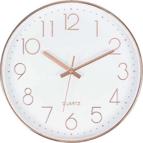 Moderne runde tickende Wanduhr, geeignet für Wohnzimmer und Büro. (1/5)