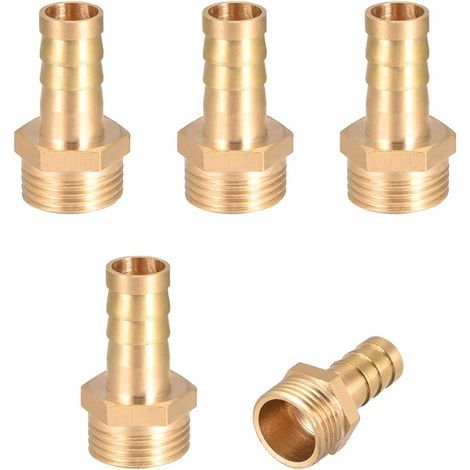 5 pezzi Raccordo scanalato per tubo in ottone, connettore, adattatore per tubo maschio, raccordo per tubo da irrigazione, connettore scanalato in ottone per pompa dell'acqua (1/4)