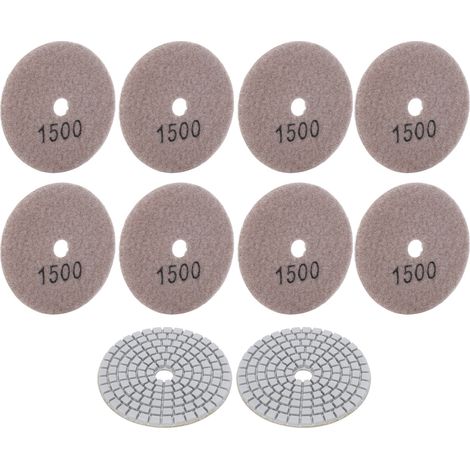 10 disques de ponçage/polissage diamantés de 3 pouces, adaptés au marbre, au béton et à la pierre, grain 1500 (1/5)