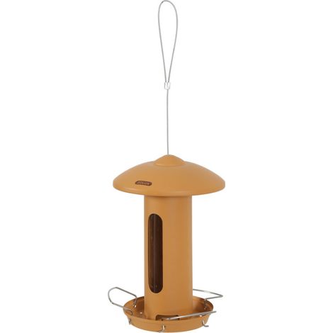 Mangeoire solo métal orange H total 44 cm pour oiseaux - animallparadise