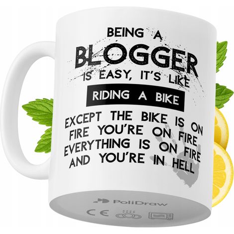 Lustiger Kaffee- oder Teebecher für Blogger mit witzigem Textdesign – ideal für Geburtstage, Namenstage, Feiertage und besondere Anlässe. Hochwertiger Becher für Zuhause, Büro und Arbeit. Farbe: Weiß,