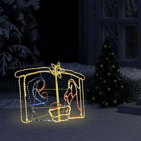 Vidaxl – Décoration de crèche de Noël 240 LED – Dimensions 116x41x87 cm – Résistante aux intempéries – Pour intérieur et extérieur (1/5)
