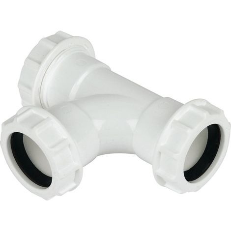 FloPlast 40mm Compression Waste Tee - Durable Polypropylene (1/2)