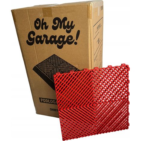Baldosas modulares tipo puzle de 40x40 cm para garaje, taller y detallado de coches (ROJO) (1/5)