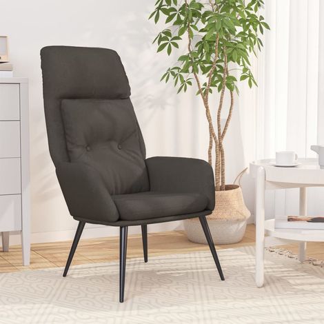 Chaise Chaise de relaxation Gris foncé Similicuir daim Chaise de salon 87973