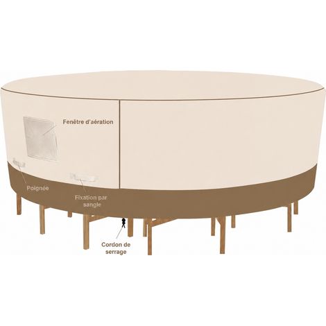 Housse de protection pour table ronde de jardin Oxford 210D beige 240x60cm 240 60cm 1 kg – Livraison gratuite