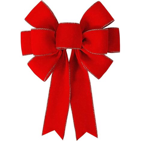 Große Weihnachtsschleifen, rote Weihnachtsschleifen für den Weihnachtsbaumschmuck, Schleifen als Geschenkverzierung, für Weihnachtsdekorationen, Dekorationen (1/5)