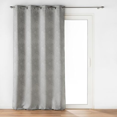 Rideau a oeillets 140 x 260 cm jacquard Teora Gris (1/4)