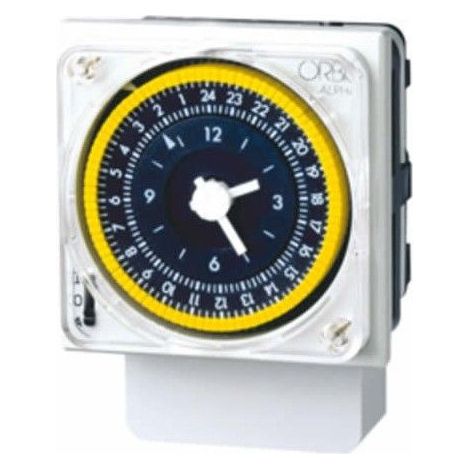 Interrupteur horaire analogique 230V – Installation sur rail DIN – Contrôle manuel 3 positions – Pour éclairage et climatiseurs – Orbis (1/3)