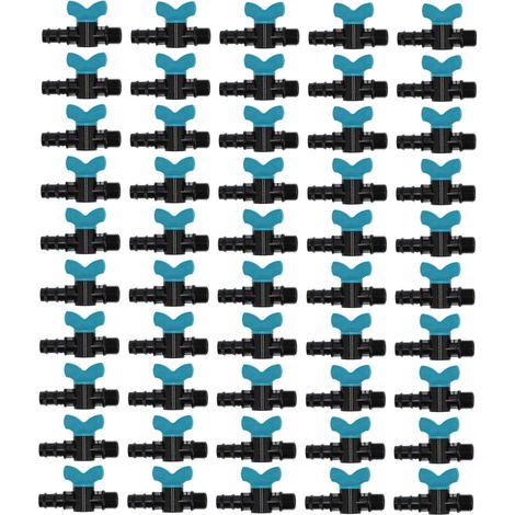 Packung mit 50 gerillten Kugelabsperrventilen, 25 x 1/2 Zoll Außengewinde, für Bewässerung und Gartenbau. (1/5)