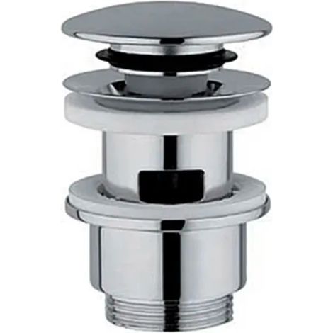 PILETTA CLIC CLAK CON TAPPO IN OTTONE TONDA CROMATA CON TROPPO PIENO 11/4  Idroweb