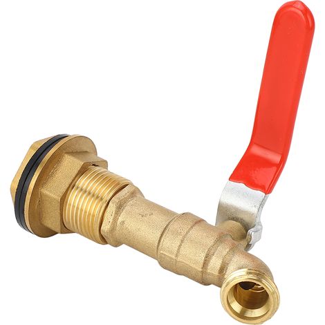 Robinet tonneau 1/2 pouce, vanne quart tour à bille, robinet cuve avec passage de cloison pour réservoirs, bacs et piscines. (1/5)