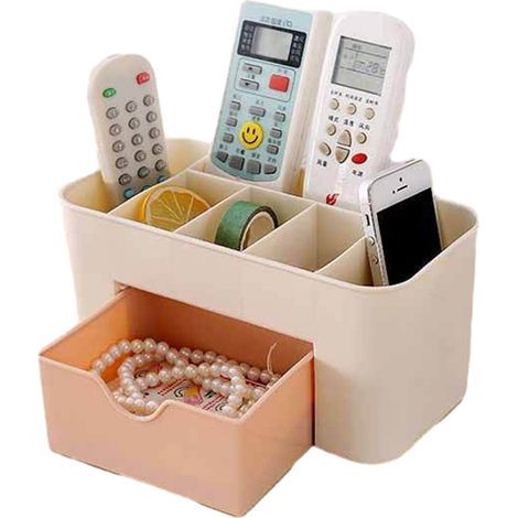 Organisateur de cosmétiques salle de bain / Bureau: 1 tiroir et 6 compartiments pour produits de beauté et accessoires (1/5)