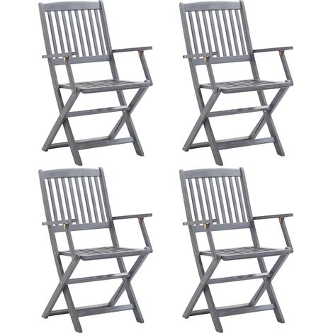 Klappbare Gartenstühle 4 Stk. Massivholz Akazie