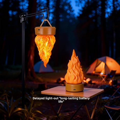 LED Außenlampe Simulierte Flamme Wiederaufladbar Aufhängbar Camping Garten Nachtlicht Schlafbegleiter (1/5)