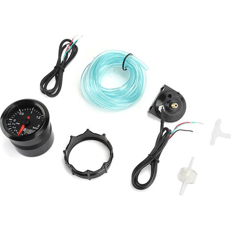 Qiilu Kit de Jauge de Suralimentation de Pression Turbo 2in 2Bar DC12V Affichage Coloré de Jauge de Surpression de Turbo de Voiture Ensemble de Compteurs Universels de Pièces Modifiées de Voiture. (1/5)