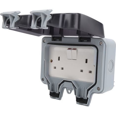Boîte étanche pour prise extérieure murale, composants électriques antip luie, prises UK 220V (1/5)