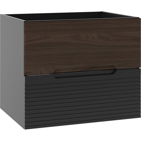 Mueble bajo lavabo 60cm Sylla Negro y madera (1/4)