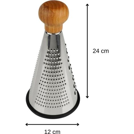 Edelstahlreibe Käsereibe Gemüsereibe Edelstahl 24x12 cm braun silber. (1/5)